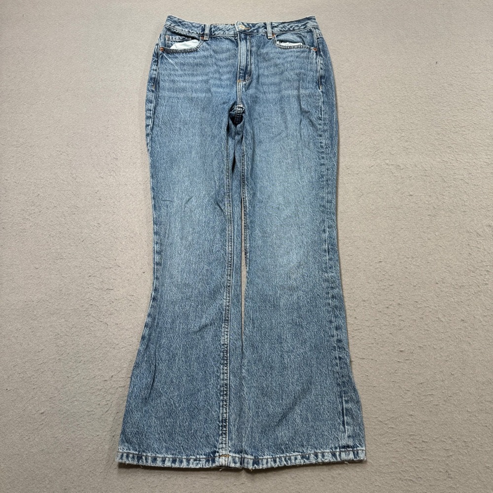 Dynamite Candice Jeans Women's 30 Blue Wide Leg High Rise Light Wash Whiskered